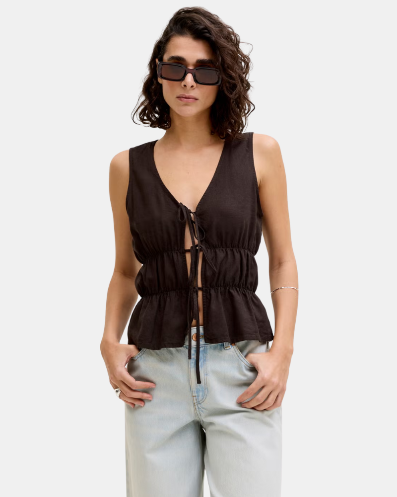 Camisas Manga corta Mujer JACK AND JONES Marrón 12287713 ALMIRA