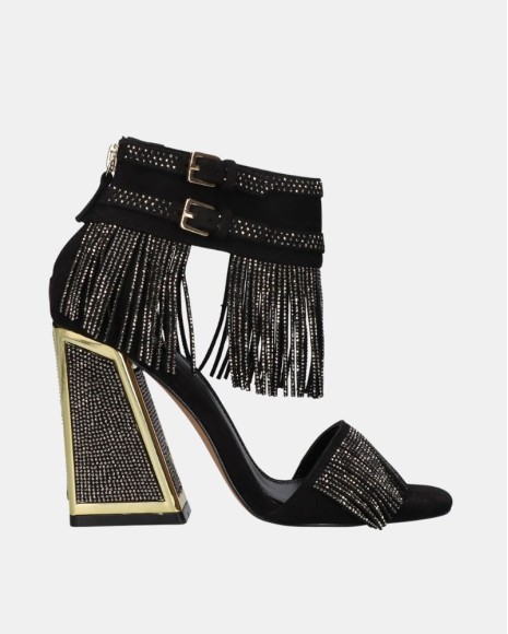 Sandalias Fiesta Abiertas Mujer EXE Negro DOMINIC 520