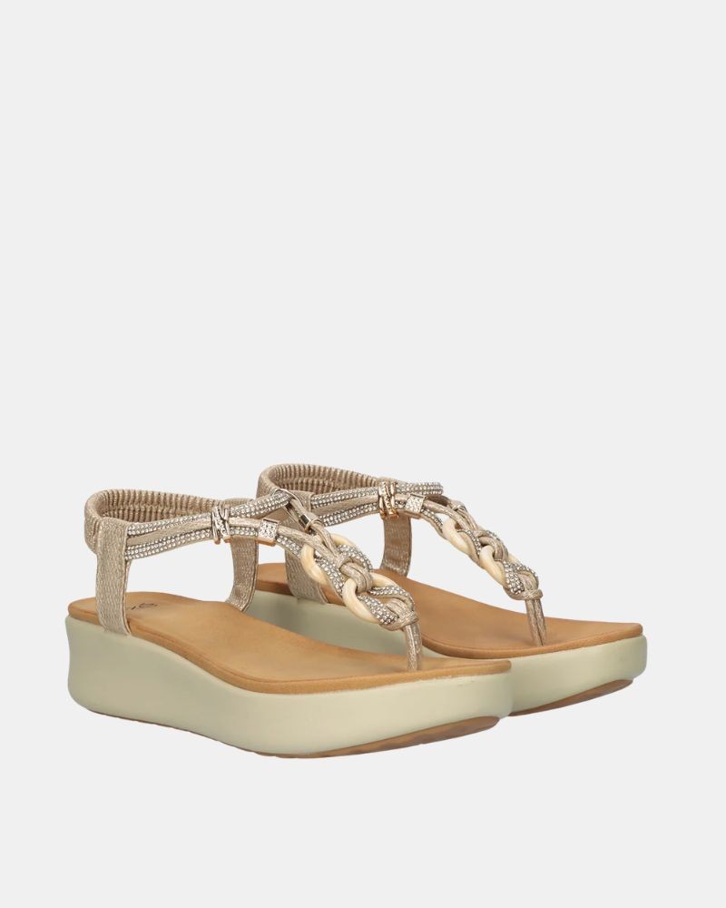 Sandalias De dedo Abiertas Mujer EXE Oro BZX47685 3