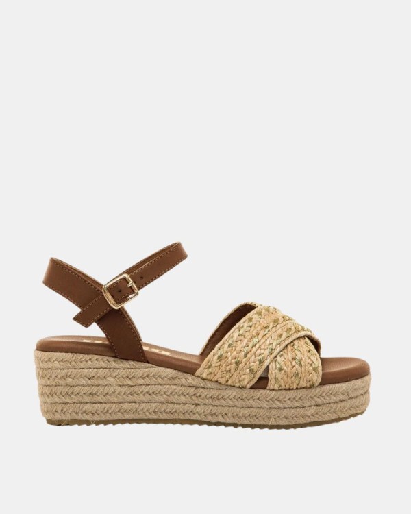 Sandalias Abiertas Rafia Mujer MUSTANG Marrón 59553
