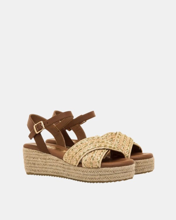 Sandalias Abiertas Rafia Mujer MUSTANG Marrón 59553