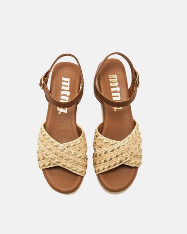 Sandalias Abiertas Rafia Mujer MUSTANG Marrón 59553