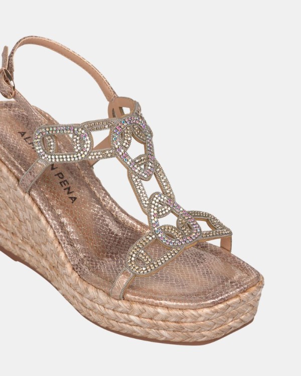 Sandalias Alpargatas Rafia Mujer ALMA EN PENA Marrón V2651107