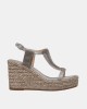 Sandalias Abiertas Rafia Mujer ALMA EN PENA Plata V2651113
