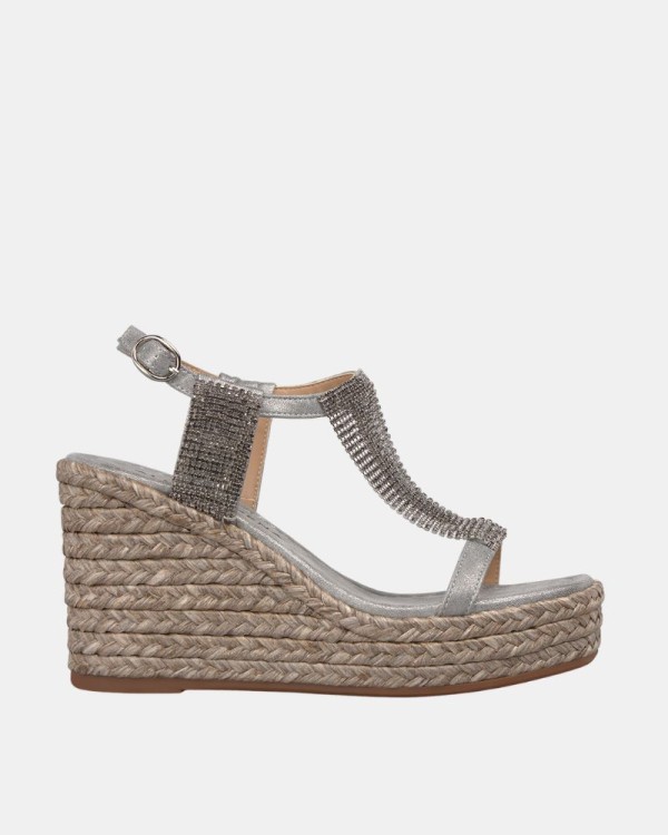 Sandalias Abiertas Rafia Mujer ALMA EN PENA Plata V2651113