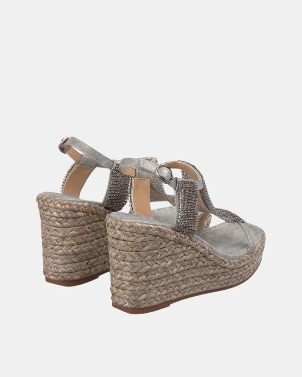 Sandalias Abiertas Rafia Mujer ALMA EN PENA Plata V2651113