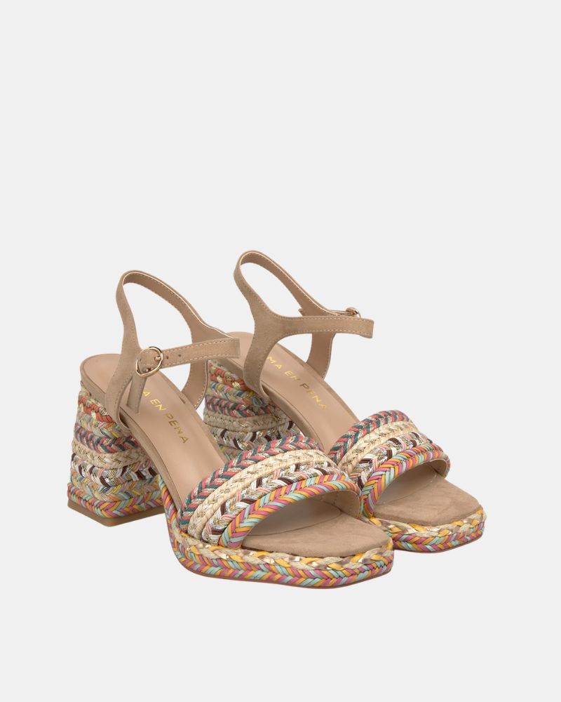 Sandálias de festa abertas para mulher ALMA EN PENA Multicolor Areia V2651301