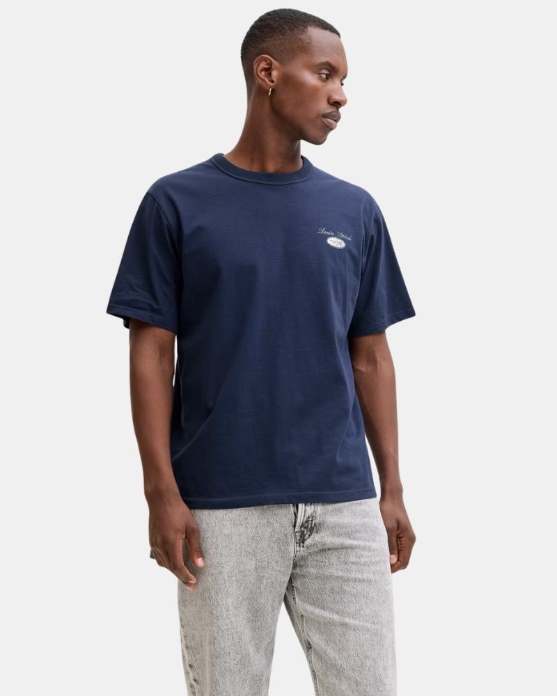 Camisetas de manga curta para homem JACK AND JONES Azul 12288005 DOVER