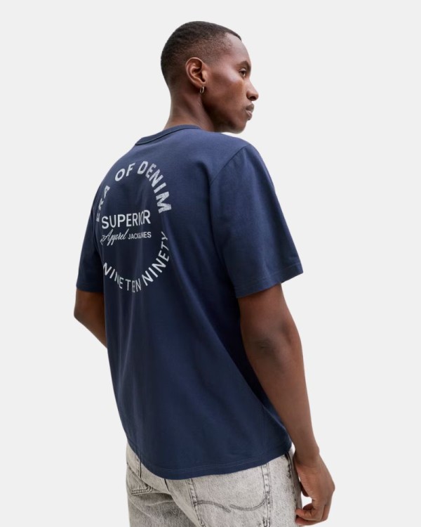 Camisetas de manga curta para homem JACK AND JONES Azul 12288005 DOVER