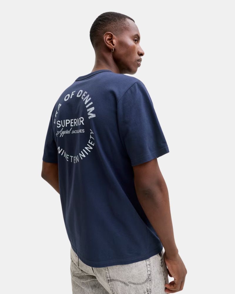 Camisetas de manga curta para homem JACK AND JONES Azul 12288005 DOVER