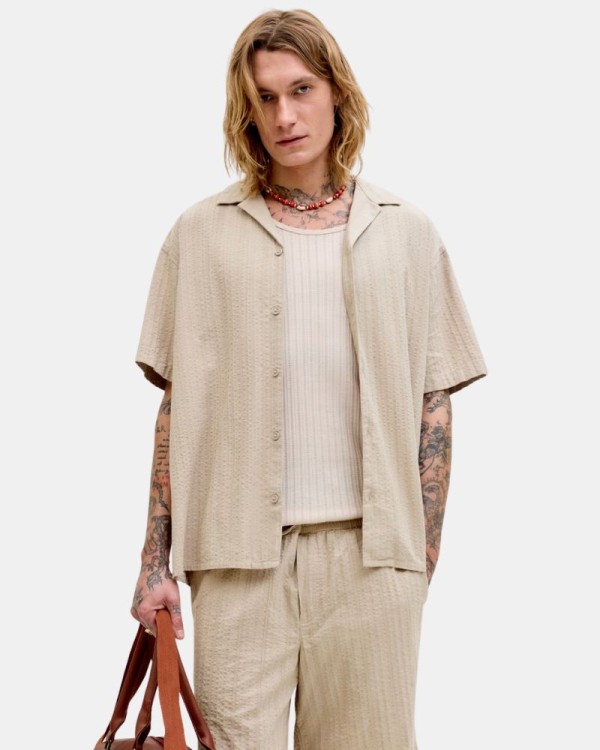 Camisas de manga curta para homem JACK AND JONES bege 12289457 TYSON