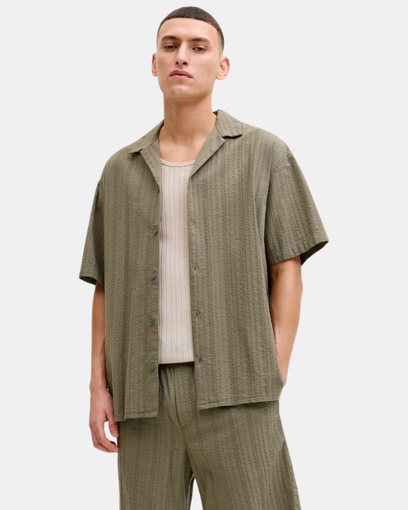 Camisas Manga Curta Homem JACK AND JONES Verde 12289457 TYSON