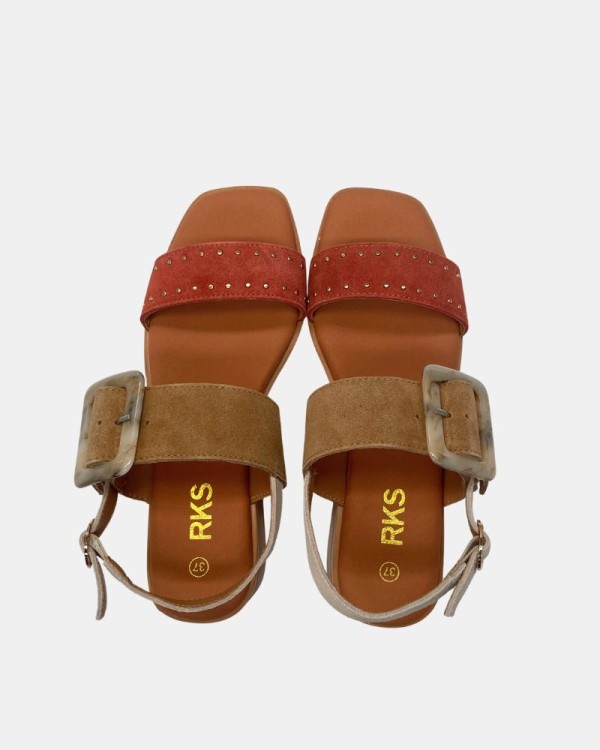 Sandalias Abiertas Mujer RKS Marrón 137451