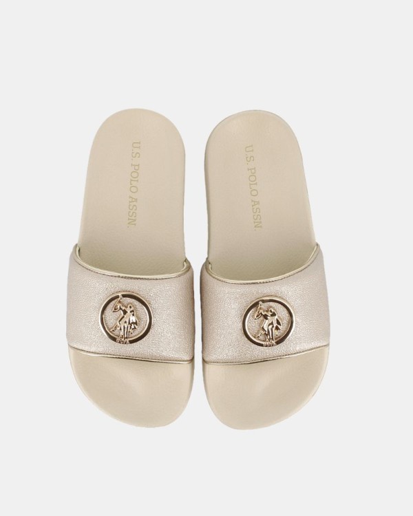 Sandalias Chancletas Mujer US Polo Beige IVY002E 6Y6