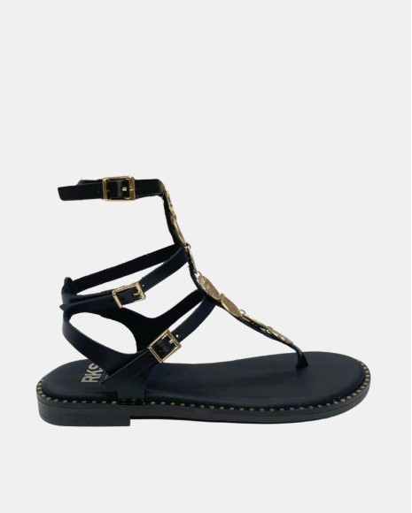 Sandalias De dedo Abiertas Mujer RKS Negro 5843