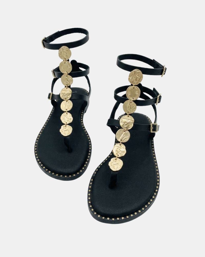 Sandalias De dedo Abiertas Mujer RKS Negro 5843