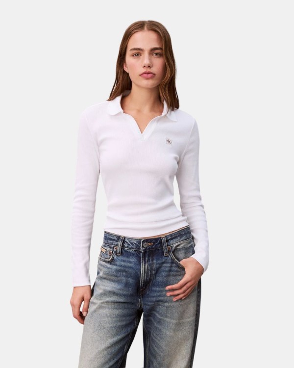 Camisetas Manga larga Mujer CALVIN KLEIN Blanco LV047E203GYAA