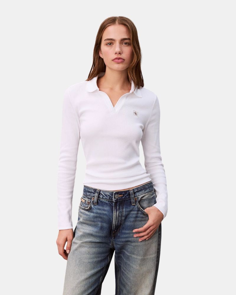 Camisetas Manga larga Mujer CALVIN KLEIN Blanco LV047E203GYAA