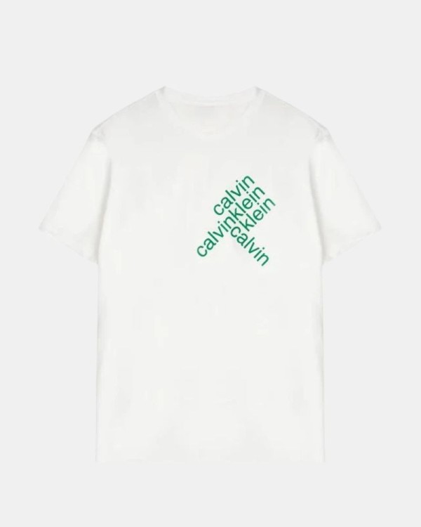 Camisetas de manga curta para homem CALVIN KLEIN Branco LV04RC832GYAA