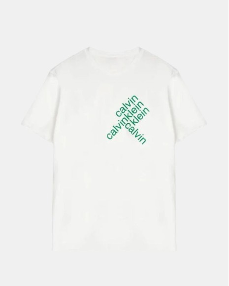 Camisetas de manga curta para homem CALVIN KLEIN Branco LV04RC832GYAA