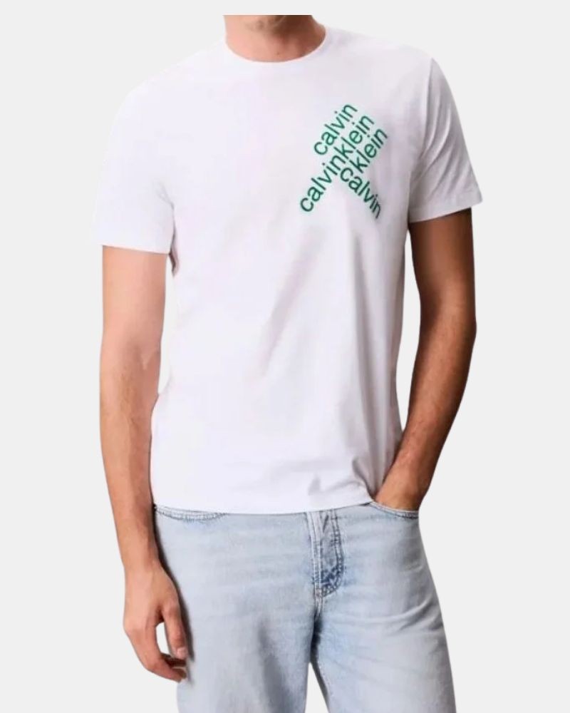 Camisetas de manga curta para homem CALVIN KLEIN Branco LV04RC832GYAA