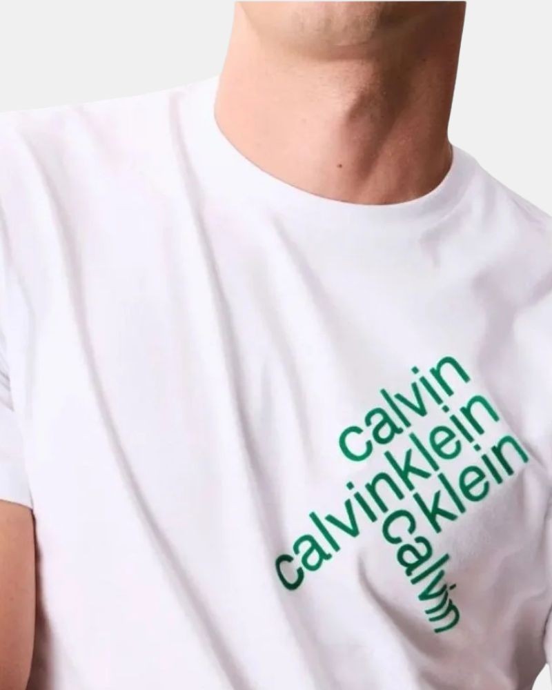 Camisetas de manga curta para homem CALVIN KLEIN Branco LV04RC832GYAA