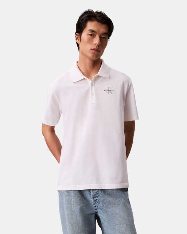 Camisetas Manga corta Polos Hombre CALVIN KLEIN Blanco LV04RF209GYAF