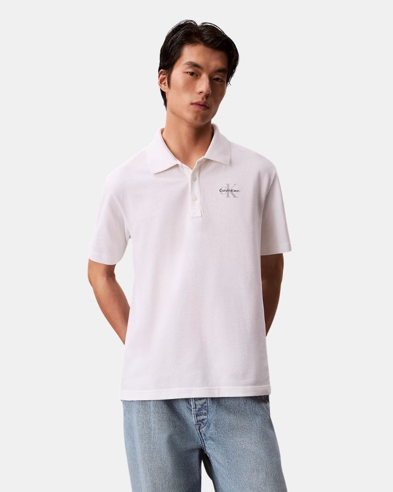 Camisetas Manga corta Polos Hombre CALVIN KLEIN Blanco LV04RF209GYAF