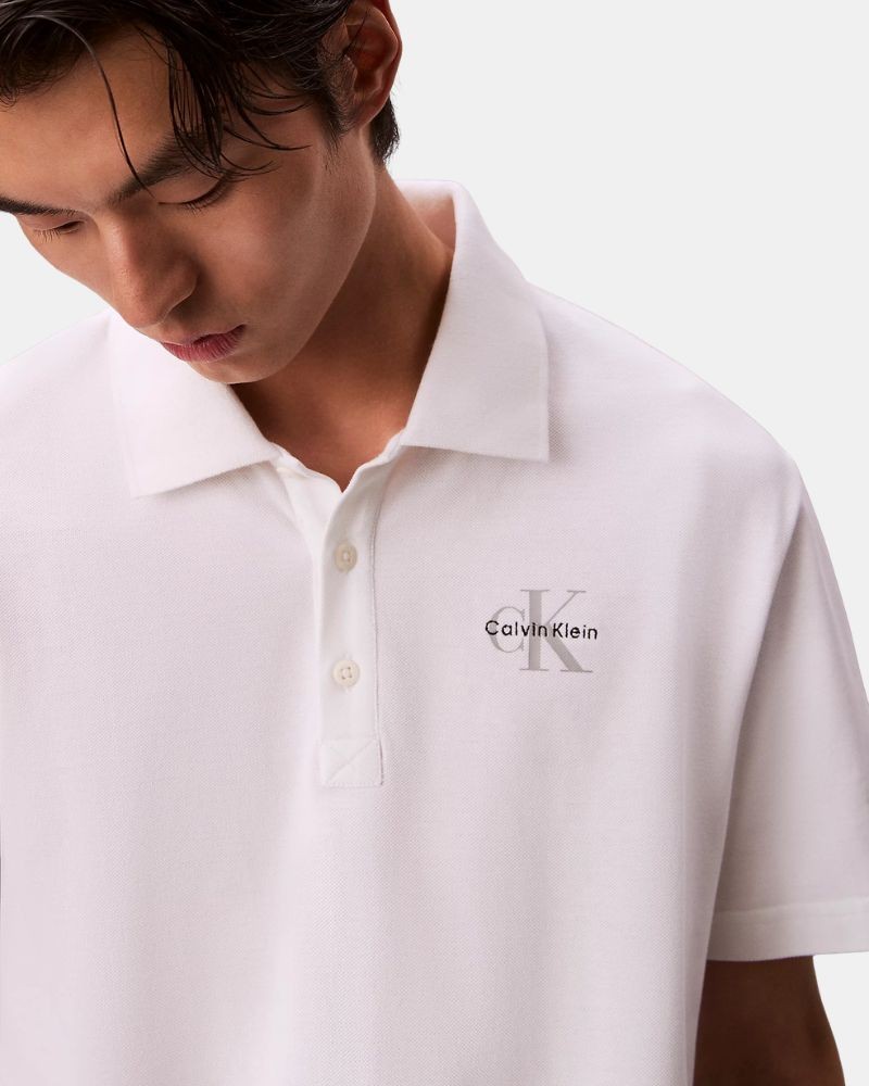 Camisetas Manga corta Polos Hombre CALVIN KLEIN Blanco LV04RF209GYAF