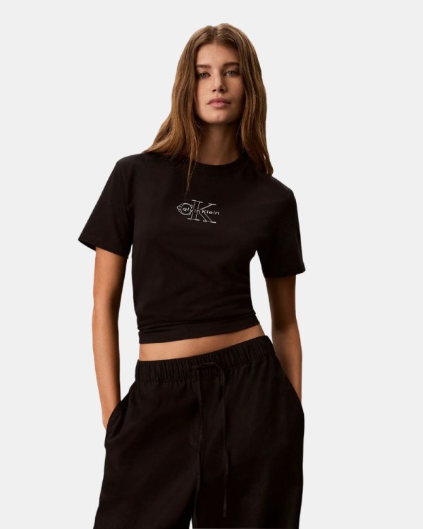 Camisetas Manga corta Mujer CALVIN KLEIN Negro LV047G831GUB1