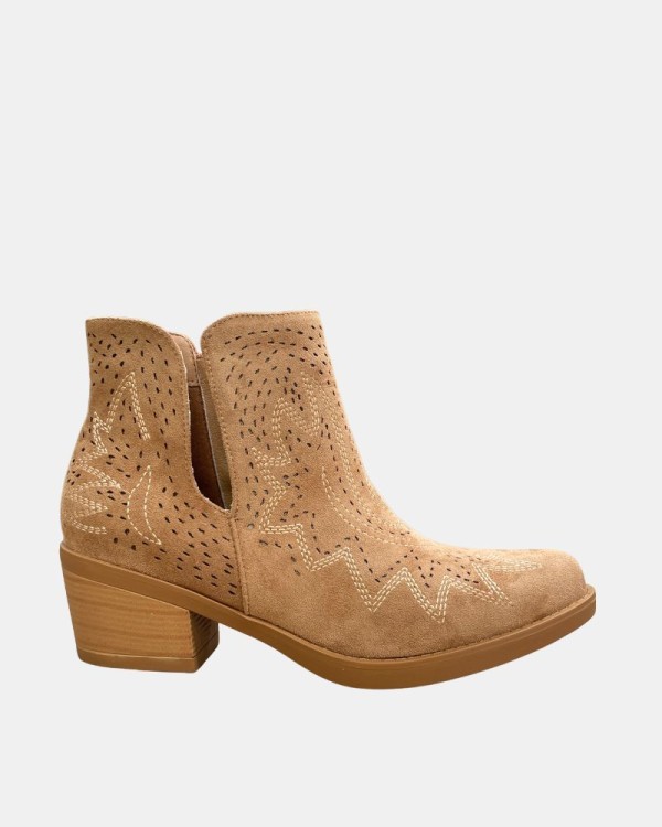 Botines Cowboy Bajos Mujer  Marrón 353104