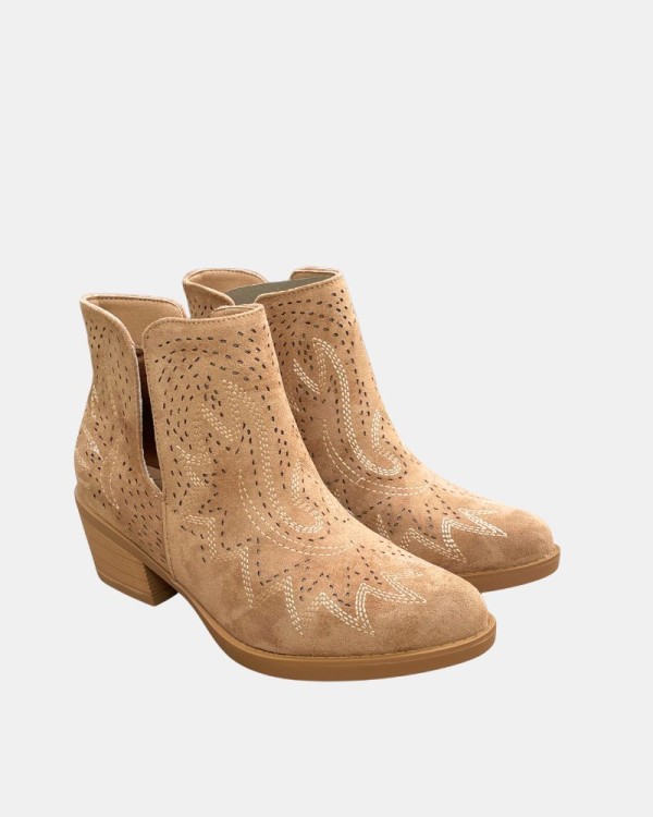 Botines Cowboy Bajos Mujer  Marrón 353104