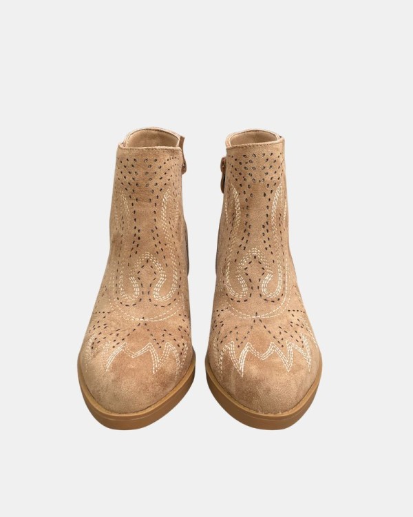 Botines Cowboy Bajos Mujer  Marrón 353104