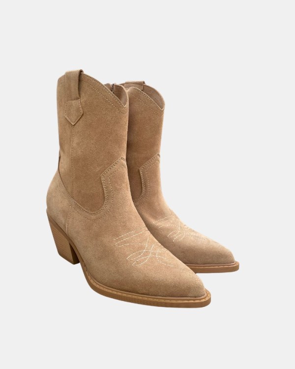 Botines Cowboy Bajos Mujer  Marrón 353100