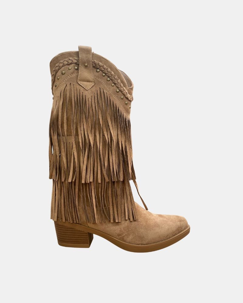 Botas Altas Cowboy Mujer  Taupe 353106