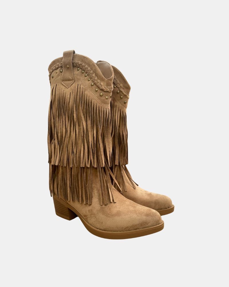 Botas Altas Cowboy Mujer  Taupe 353106