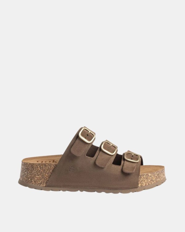 Sandalias Abiertas Mujer Yokono Marrón WIWI 263