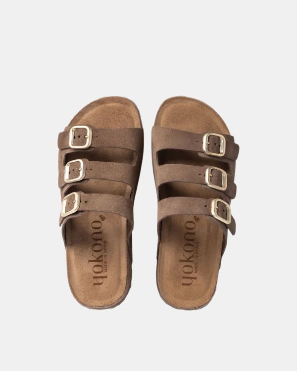 Sandalias Abiertas Mujer Yokono Marrón WIWI 263
