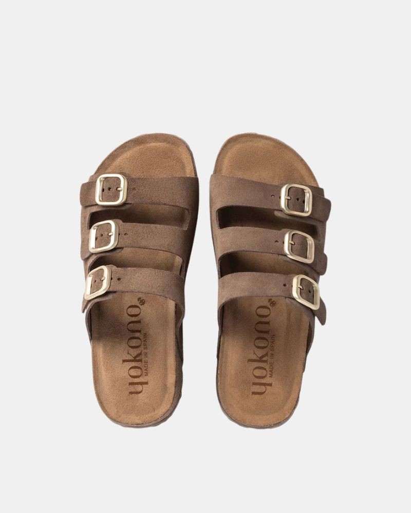 Sandalias Abiertas Mujer Yokono Marrón WIWI 263