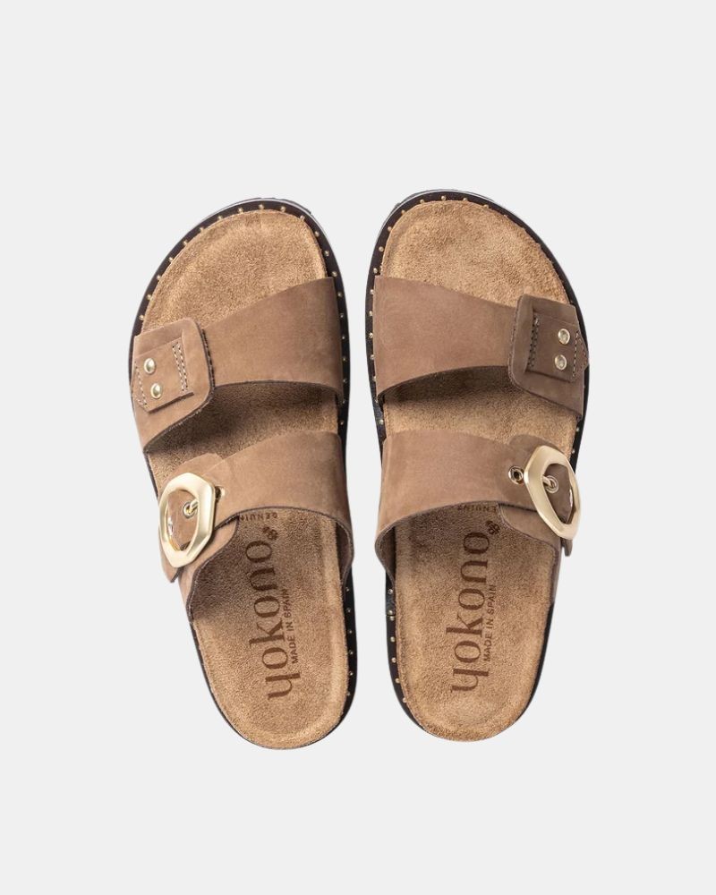 Sandalias Abiertas Mujer Yokono Marrón BOLUS 254