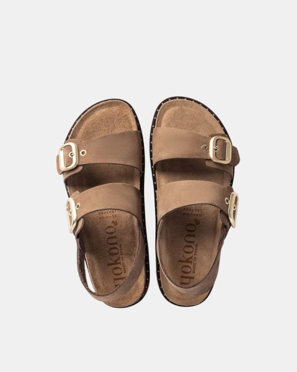 Sandalias Abiertas Mujer Yokono Marrón BOLUS 252