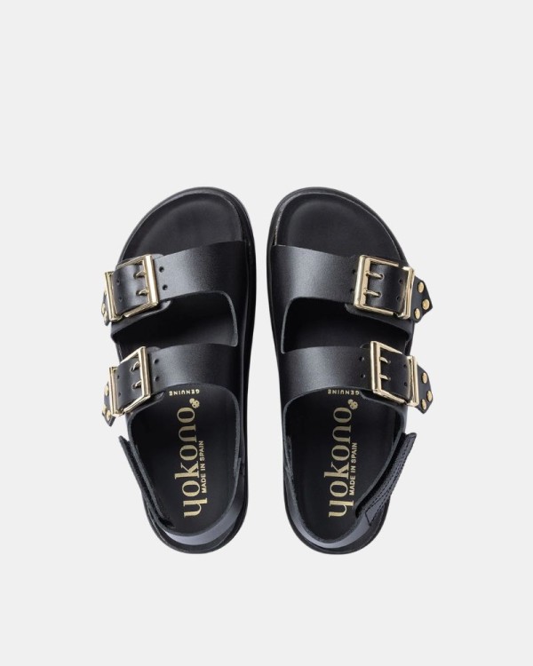 Sandalias Abiertas Mujer Yokono Negro TUNEZ 261