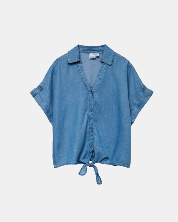 Camisas de manga curta para mulher VERO MODA Azul 10326059 FLEUR