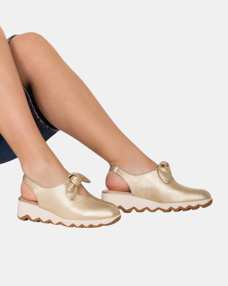 Zapatos Abiertos Mujer Wonders Oro C 7602