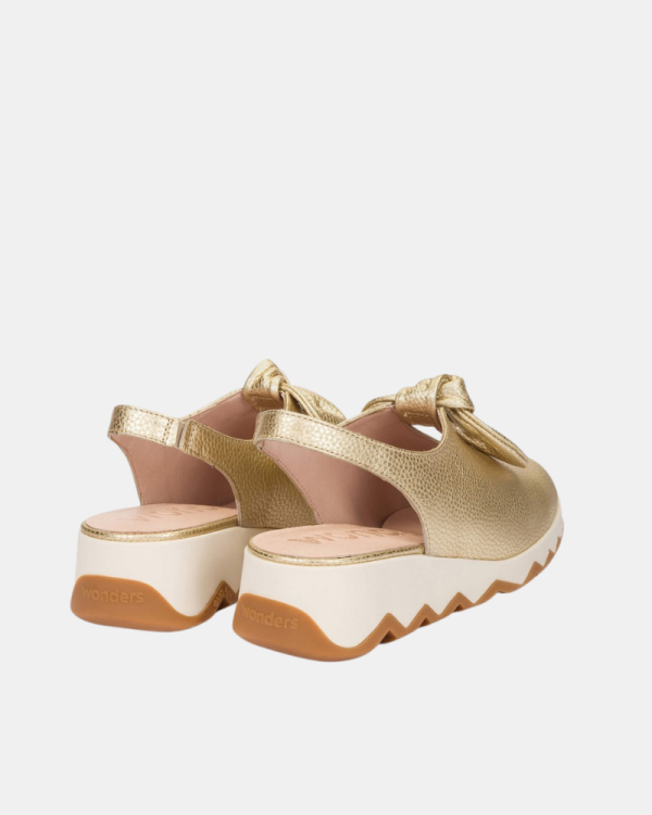 Zapatos Abiertos Mujer Wonders Oro C 7602