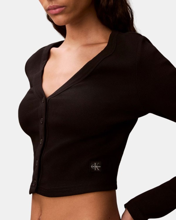 Camisetas Manga larga Mujer CALVIN KLEIN Negro LV047C204G