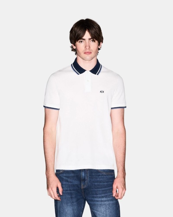 Camisetas Manga corta Polos Hombre ARMANI EXCHANGE Blanco XM002350 AF10366