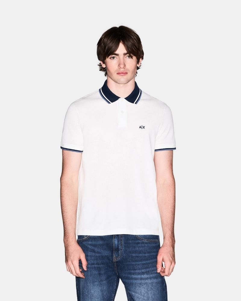 Camisetas Manga corta Polos Hombre ARMANI EXCHANGE Blanco XM002350 AF10366