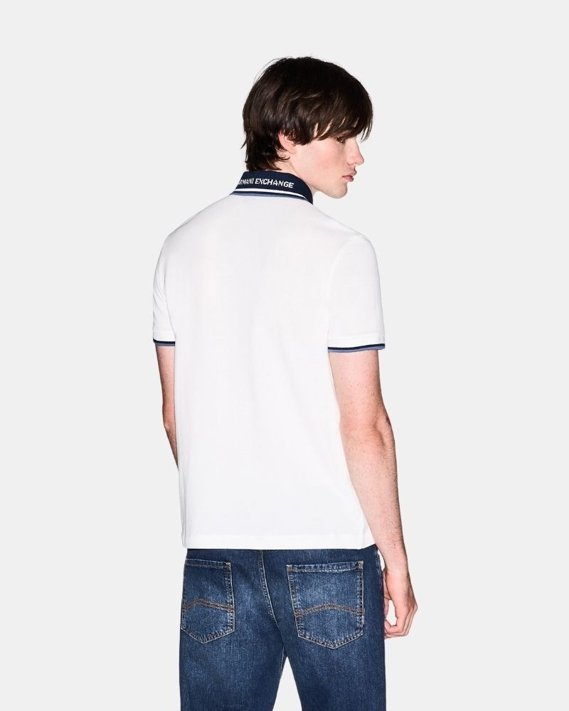 Camisetas Manga corta Polos Hombre ARMANI EXCHANGE Blanco XM002350 AF10366