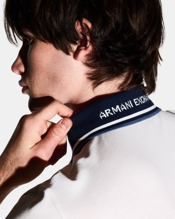 Camisetas Manga corta Polos Hombre ARMANI EXCHANGE Blanco XM002350 AF10366